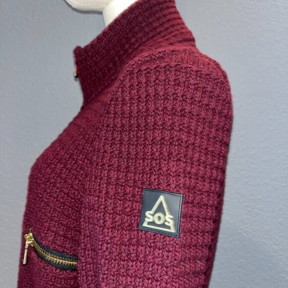 SOS SPORTSWEAR OF SWEDEN FULL ZIP 2014 BLACK SNOW HIGH FASHION WOOL SKI SWEATER - Picture 6 of 15
